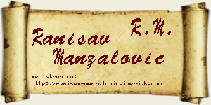 Ranisav Manzalović vizit kartica